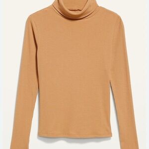 Old Navy - Tan Ribbed Turtleneck Long Sleeve Top